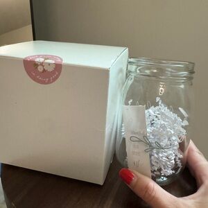 Clear Glass Jar with White Gift Box